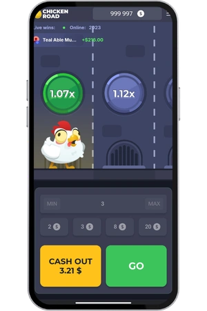 Kokoš prelazi cestu dok množitelj raste u demo rundi igre Chicken Road